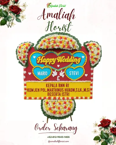 Karangan Papan Bunga Pernikahan di Sindangheula